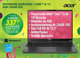Lojas Cem Notebook acer intel® core™ i3-13 8gb 256gb ssd oferta