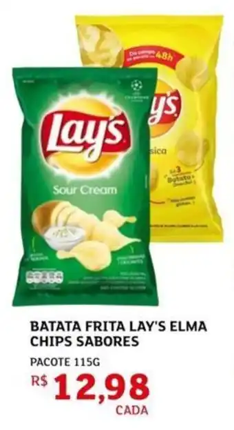 Batata frita lay's elma chips sabores pacote