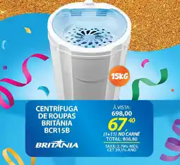 Lojas Cem Centrifuga de roupas britânia bcr15b oferta