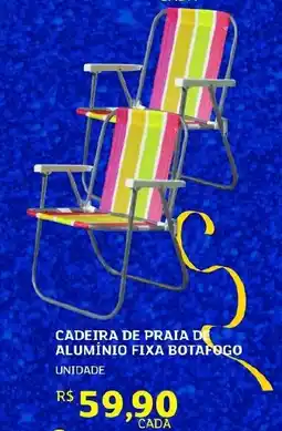 Assaí Atacadista Cadeira de praia de alumínio fixa botafogo oferta