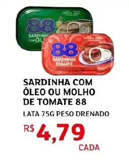 Assaí Atacadista Sardinha com óleo ou molho de tomate 88 oferta