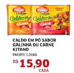 Assaí Atacadista Caldo em pó sabor galinha ou carne kitano oferta