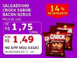 Assaí Atacadista Salgadinho crock sabor bacon kerus pacote oferta