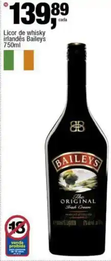 Frangolândia Licor de whisky irlandês Bailey's oferta