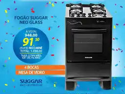 Lojas Cem Fogão suggar neo glass oferta