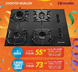 Lojas Cem Cooktop mueller 4 bocas oferta