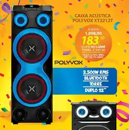 Lojas Cem Caixa acústica polyvox xt2212t oferta