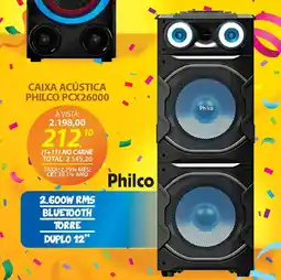 Lojas Cem Caixa acústica philco pcx26000 oferta