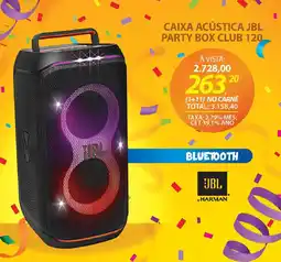 Lojas Cem Caixa acústica jbl party box club 120 oferta