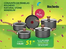 Lojas Cem Conjunto de panelas rochedo natural stone minerium oferta