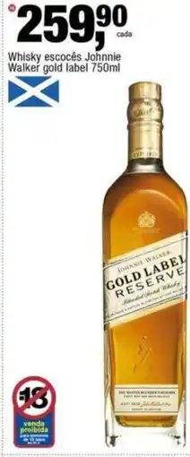 Frangolândia Whisky escocês Johnnie Walker gold label oferta