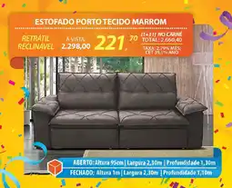 Lojas Cem Estofado porto tecido marrom oferta