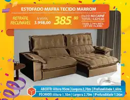 Lojas Cem Estofado mafra tecido marrom oferta
