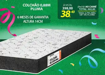 Lojas Cem Colchão 0,88m pluma oferta