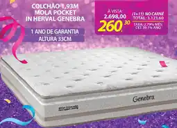 Lojas Cem Colchão 1,93m mola pocket in herval genebra oferta