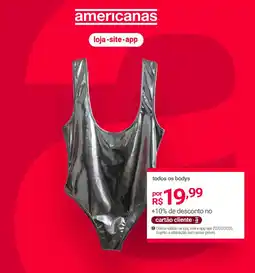 Lojas Americanas todos os bodys oferta