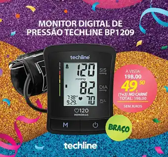 Lojas Cem Monitor digital de pressão techline bp1209 oferta