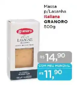 Supermercados Mundial Massa p/Lasanha Italiana GRANORO oferta