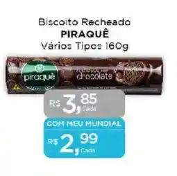 Supermercados Mundial Biscoito Recheado PIRAQUÊ Vários Tipos oferta