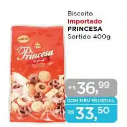 Supermercados Mundial Biscoito Importado PRINCESA Sortido oferta