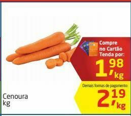 Tenda Atacado Cenoura kg oferta