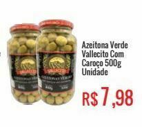 Azeitona verde vallecito com caroço 500g und