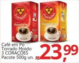 Supermercados Koch Café em Pó Torrado Moído 3 CORAÇÕES Pacote oferta