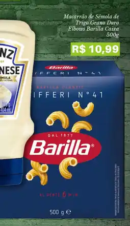 Pão de Açúcar Macarrão de Sêmola de Trigo Grano Duro Elbows Barilla Caixa oferta