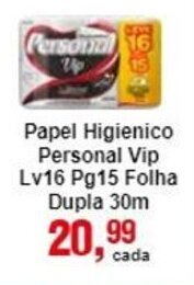 Rossi Supermercado Papel Higiénico Personal Vip Lv16 Pg15 Folha Dupla 30m oferta
