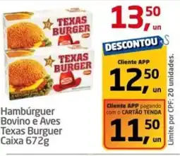 Tenda Atacado Hambúrguer Bovino e Aves Texas Burguer Caixa oferta