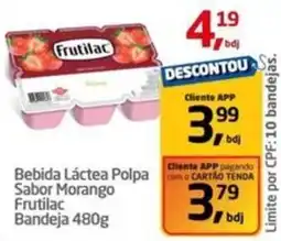 Tenda Atacado Bebida Láctea Polpa Sabor Morango Frutilac Bandeja oferta