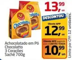 Tenda Atacado Achocolatado em Pó Chocolatto 3 Corações Sachê oferta