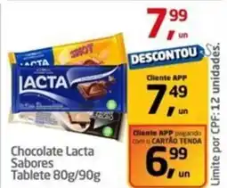 Tenda Atacado Chocolate Lacta Sabores Tablete oferta
