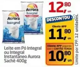 Tenda Atacado Leite em Pó Integral ou Integral Instantaneo Aurora Sachê oferta