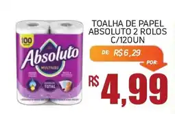 Economart Atacadista Toalha de papel absoluto 2 rolos c/120un oferta