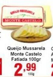 Rossi Supermercado Queijo Mussarela Monte Castelo fatiada 100g oferta