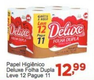 Rossi Supermercado Papel Higiénico Deluxe Folha Dupla 20m LV12 PG11 oferta