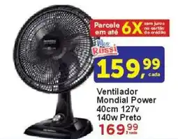 Rossi Supermercado Ventilador Mondial Power 40cm 127v 140w Preto oferta