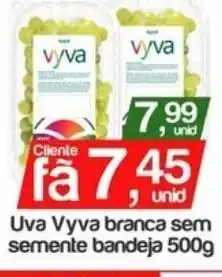 Uva Vyva branca sem semente bandeja 500g