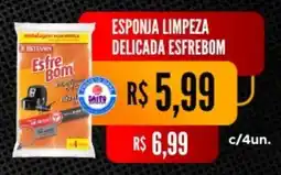 Saito Supermercados Esponja limpeza delicada esfrebom c/4un. oferta