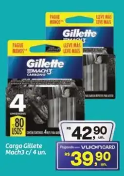 Fort Atacadista Carga Gillete Mach3 c/ 4 un. oferta