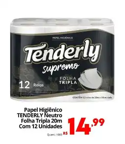 Althoff Supermercados Papel Higiênico TENDERLY Neutro Folha Tripla 20m Com 12 Unidades oferta