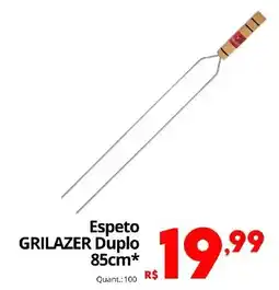 Althoff Supermercados Espeto GRILAZER Duplo 85cm* oferta