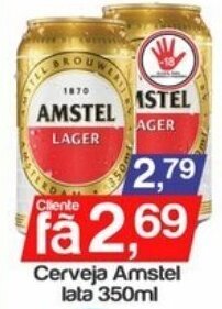 Supermercados Gricki Cerveja Amstel lata 350ml oferta