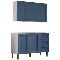 Benoit Conjunto Cozinha Modulada Mademóvel Lavanda Provençal 2 Peças Aéreo Balcão Sem Pia oferta