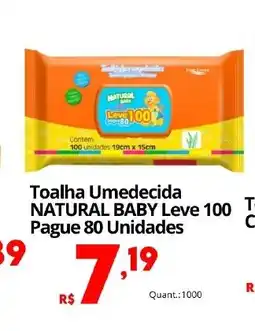 Althoff Supermercados Toalha Umedecida NATURAL BABY oferta