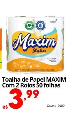 Althoff Supermercados Toalha de Papel MAXIM Com 2 Rolos 50 folhas oferta