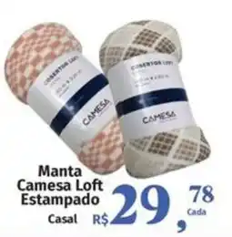 Supermercados Mateus Manta Camesa Loft Estampado Casal oferta