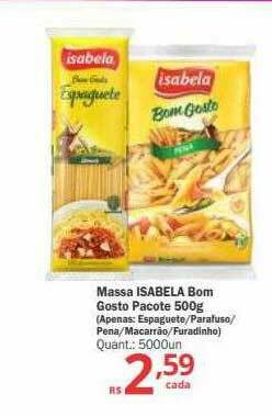 Althoff Supermercados Massa Isabela Bom Gosto oferta