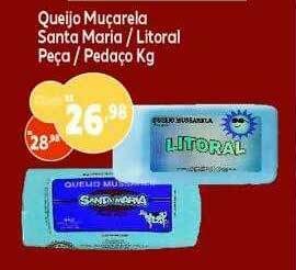 GoodBom Queijo Muçarela Santa Maria Litoral Peça Pedaço Kg oferta